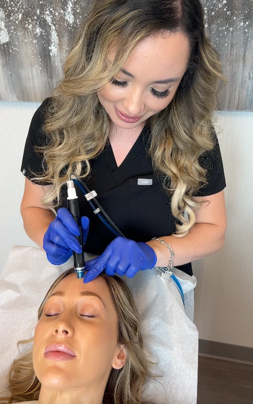 patient getting a microneedling treatment at myevergreen med spa