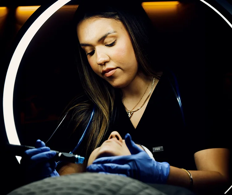 male patient receiving facial skin care treatment at my evergreen medspa